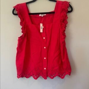 Madewell Vibrant Red Sleeveless Top NWT size m